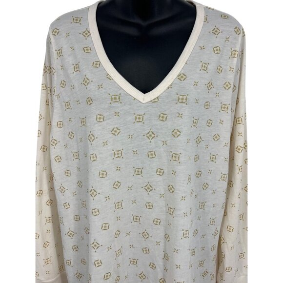 Torrid Women Girlfriend Jersey Top Blouse V-Neck Plus 0X 0 Cream Long Sleeve New - Picture 3 of 9